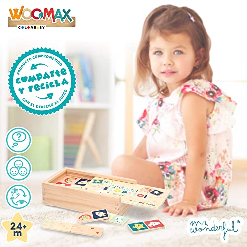 ColorBaby WOOMAX - Mr Wonderful-dominó Madera 19cm +24m - 28pcs (48806)