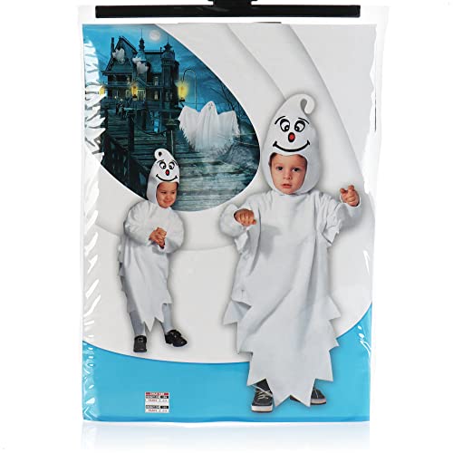 com-four® Disfraz de Fantasma para niños - Disfraz de Halloween Fantasma con Capucha - Disfraz de Fantasma para niños y niñas, 110 cm (110cm)