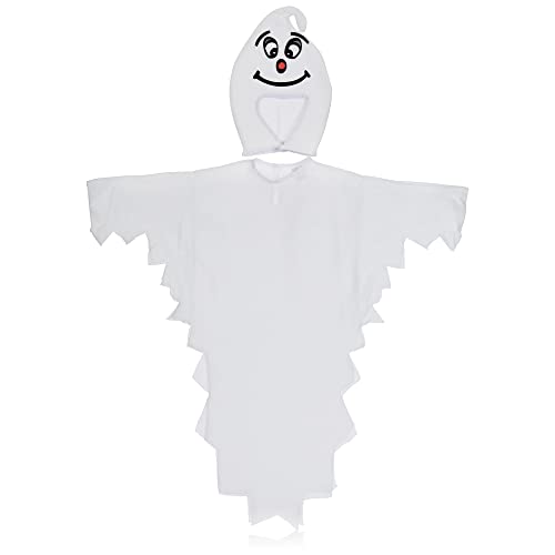 com-four® Disfraz de Fantasma para niños - Disfraz de Halloween Fantasma con Capucha - Disfraz de Fantasma para niños y niñas, 110 cm (110cm)