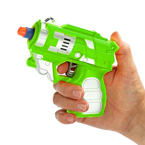 com-four® Pistola de Dardos 2X, Blaster de Juguete semiautomático con Dardos de Espuma Suave, Alta precisión a distancias Cortas