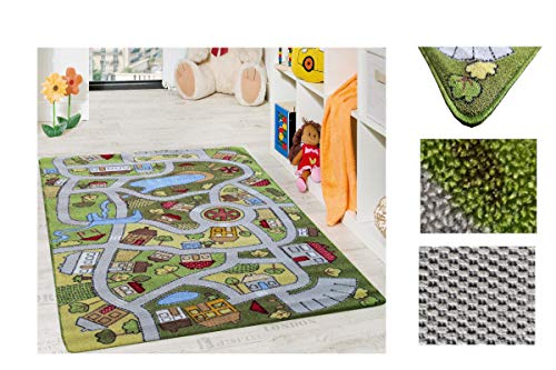 Comercial Candela Alfombra Infantil Carretera Tapete Cuarto Juegos Diseño Ciudad Carretera Quiet Town (Modelo 2, 100_x_140 CM)