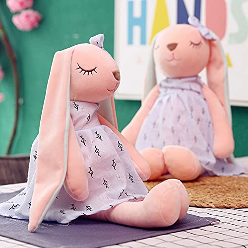 Conejo de Peluche, Muñeca Conejo Orejas Largas Peluche Liebre de Conejo Almohada de Cama de Bebé de Conejo Rosa Uguetes de Peluche Suaves Muñeca de Peluche Regalo para Bebés