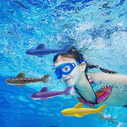 Conjunto Juego Acuático, Juego de Agua Buceo Tiburones Torpedo Juguetes Deportes Acuáticos Niños (4 Piezas) 2 Tipos Entregados Ramdomly