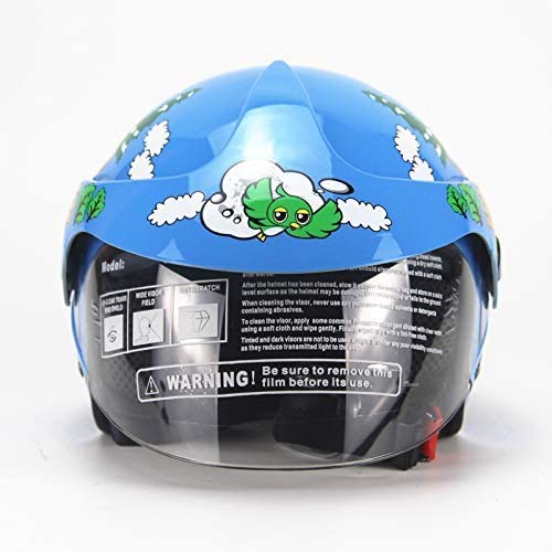 COOKTOP Casco De Motocross para Niños, Casco De Motocicleta para Niños, Niños Y Niñas, Bicicleta, Scooter, Deportes Al Aire Libre, Visor De Sol Durante 3-10 Años, 48 ​​~ 52 Cm,Azul