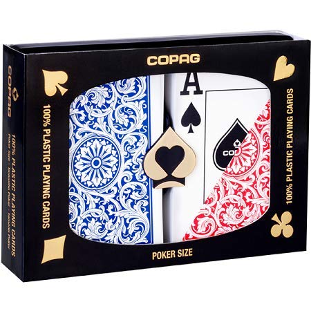 Copag Poker tamaño Jumbo Index 1546 - Juego de Cartas (configuración Azul y Rojo)