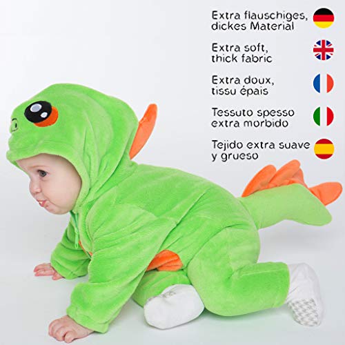 corimori (6+ Modelos Ropa de Dormir Disfraz Animal Byte el Dinosaurio Bebé, Color Verde Talla 60-70 cm (1850)