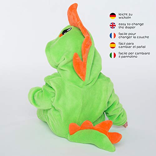 corimori (6+ Modelos Ropa de Dormir Disfraz Animal Byte el Dinosaurio Bebé, Color Verde Talla 60-70 cm (1850)