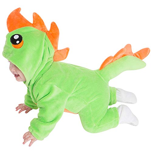 corimori (6+ Modelos Ropa de Dormir Disfraz Animal Byte el Dinosaurio Bebé, Color Verde Talla 60-70 cm (1850)