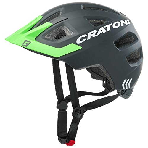 CRATONI Maxster Pro 2021 - Casco de bicicleta para niños y jóvenes XS-S (46-51 cm), color negro y verde neón mate