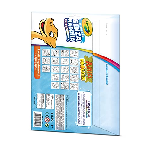 Crayola - Color Wonder, Coloring Set con 18 páginas para colorear y 5 rotuladores sin manchas, diseño de amigos de los dinosaurios, multicolor, 75-7129