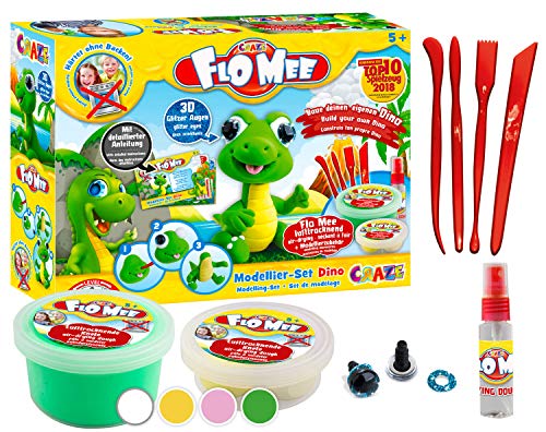 CRAZE FLO MEE set de modelado dinosaurio arcilla 13687 , color/modelo surtido