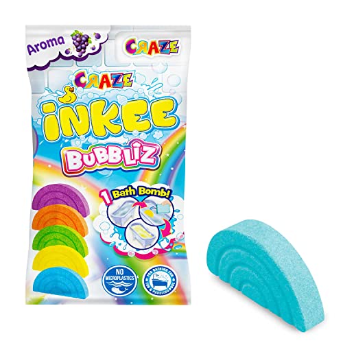 CRAZE INKEE Bombas Niños con Forma de arcoíris Bubbliz con Aroma a UVA en 5 Colores Diferentes, Juguetes baño 26830, Multicolor