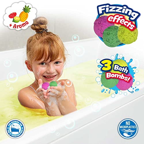 CRAZE INKEE Fruity Pack 3 Bombas Niños, con 3 Aromas de Frutas Diferentes, Lima Cereza y piña, Juguetes baño, 25871, Multicolor