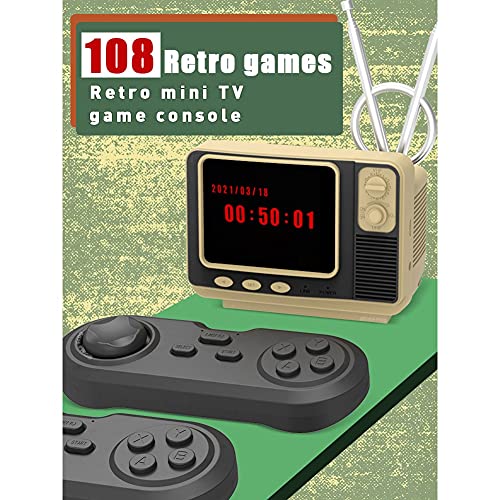 Creely Consola de videojuegos retro de TV con función de reloj y controlador doble de 2.4G integrado 108 juegos para PS1/N64