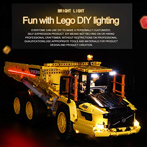 CT-Tribe Kit de Iluminación LED para LEGO Technic Dúmper Articulado Volvo 6x6 Camión 42114, Alimentado por USB - Versión Clásica