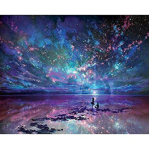 Cuadro de cielo estrellado Diy pintura por números colorear por números acrílico lienzo pintura pintado a mano dibujo arte A20 50x70cm