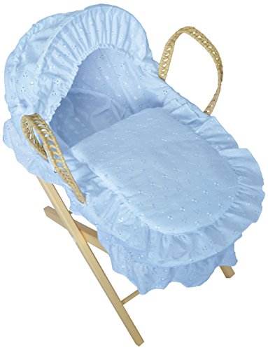 Cuddles Colección Muñecas Moses Cesta Azul Bordado anglaise con soporte