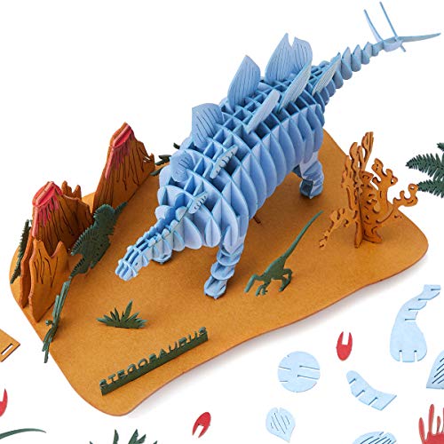 CUPUZ Rompecabezas de papel 3D, 3 dinosaurios surtidos, modelos de cartón premium, kit de bricolaje para niños, manualidades educativas, Rex, Stegosaurus, Brachiosaurus Puzzles