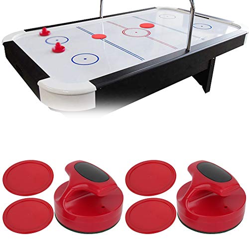 Cuque Venta Loca Juego de Empujadores de Hockey de Mesa, Discos de Hockey de Mesa Rojos, Diversión Interior/Exterior para Todo Tipo de Mesas de Hockey, Diseño Ergonómico, Niños Adultos