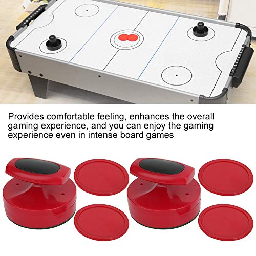 Cuque Venta Loca Juego de Empujadores de Hockey de Mesa, Discos de Hockey de Mesa Rojos, Diversión Interior/Exterior para Todo Tipo de Mesas de Hockey, Diseño Ergonómico, Niños Adultos