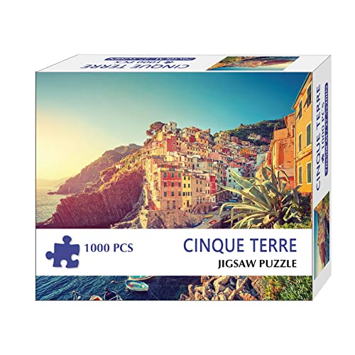 Cuteefun Puzzle 1000 Piezas Adultos Puzzle Paisaje Cinque Terre Rompecabezas Interesante Desafío Cerebral Regalo Ideal para Niños Adolescentes