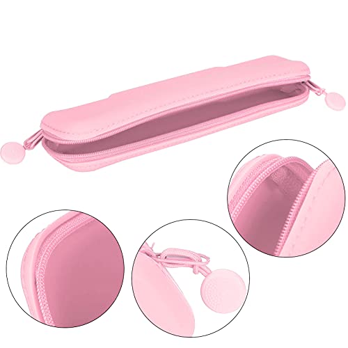 CUTULAMO Estuche de Silicona para Lápices, Estuche para Lápices a Prueba de Agua Diseño Compacto Estuche para Lápices Lindo Suave para Viajes de Negocios Fin de Semana Escuela de(Rosa (pequeña))