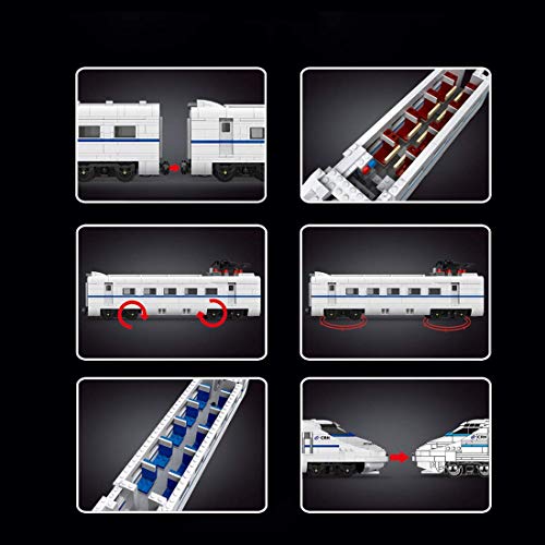 Cxcdxd Ladrillos de Tren de Alta Velocidad Technic, Tren de Alta Velocidad con Control Remoto de 2,4G, Kits de construcción compatibles con Lego Technic, 1808 Piezas