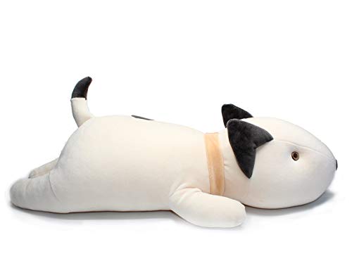 Cxjff Bull Terrier Dog gran almohada de peluche suave peluche animales de peluche blanco 53,3 cm