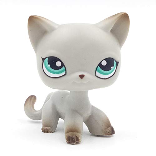 CXSM LPS Cat Tienda de Mascotas Raras Juguetes Lindos Gato Mini Pelo Corto de pie Gris Negro Antiguo Anime Figura Juguetes para niños 1451