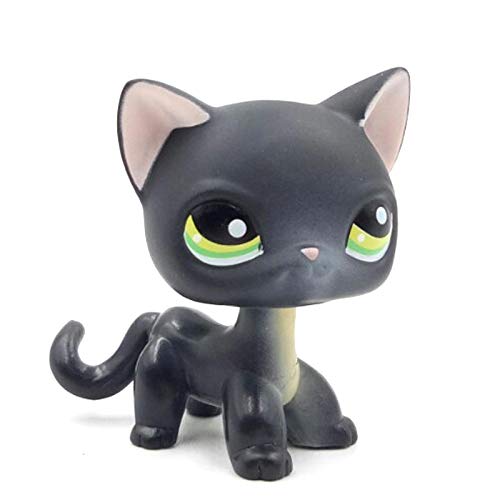 CXSM LPS Cat Tienda de Mascotas Raras Juguetes Lindos Gato Mini Pelo Corto de pie Gris Negro Antiguo Anime Figura Juguetes para niños 1451