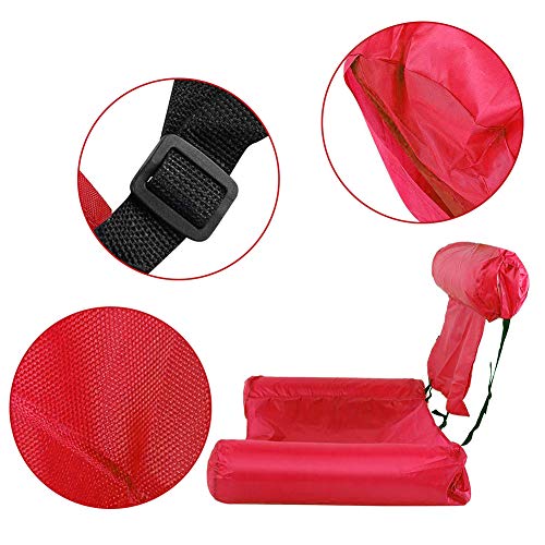 CYSJ Cama Inflable Hamaca Flotante Tumbonas Natación Inflable Agua Hamaca Verano Neumáticas Plegables Flotante Sofá Silla Flotador Tumbona De Piscina Playa Deportes Acuáticos - Rojo