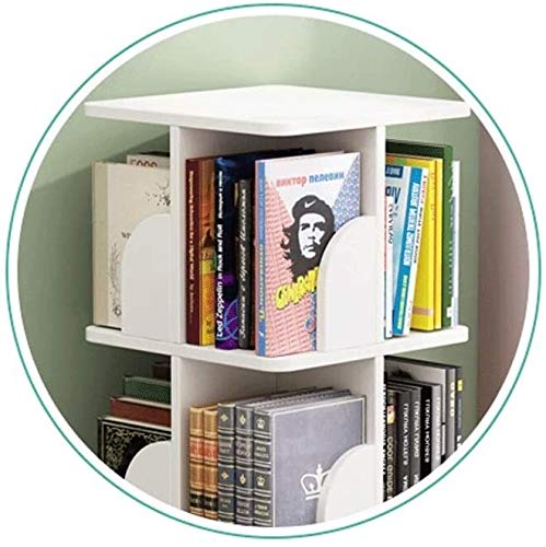 DaPengNB Estante de Libros de Libros de 360 ​​Grados de 360 ​​Grados, Piso de estantería, Mesa de Esquina para niños con Ruedas Organizador de Libros móviles para Libros ( Color : No Wheels a White )