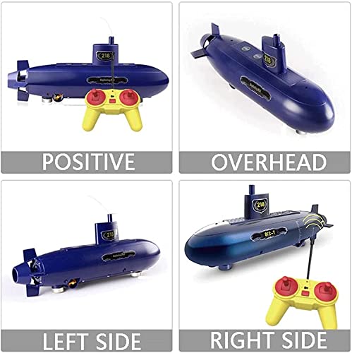 Darenbp Barco RC Eléctrico Impermeable Mini RC Submarino Juguete Radio Control Remoto Barco RC Submarino Modelo Recargable Buceo Peces Tanque de agua Regalos para niños Tanque de agua para niños Regal