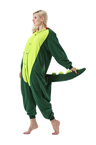 DarkCom Disfraz de Animal Unisex para Adulto Sirve como Pijama o Cosplay Sleepsuit de una Pieza Verde,L para Altura(171CM-185CM)