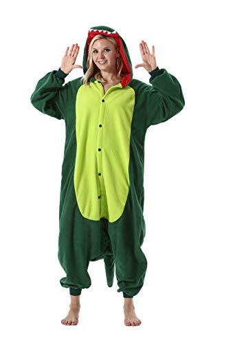 DarkCom Disfraz de Animal Unisex para Adulto Sirve como Pijama o Cosplay Sleepsuit de una Pieza Verde,L para Altura(171CM-185CM)