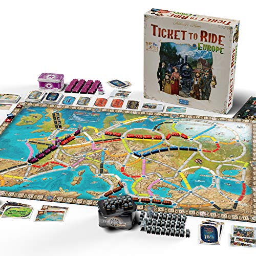 Days of Wonder | Ticket to Ride Europe Juego de Mesa 15 Aniversario Edición Deluxe | Edades 8+ | para 2 a 5 Jugadores | Tiempo de Juego Promedio 30-60 Minutos