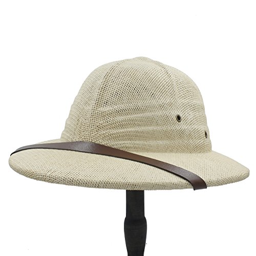 DAZHE Hermoso Sombrero for el Sol, Novedad Toquilla Casco de Paja Pith Sombreros for el Sol for Hombres Sombrero del ejército de la Guerra de Vietnam Papá Boater Cubo (Color : 3, Size : 56-59CM)