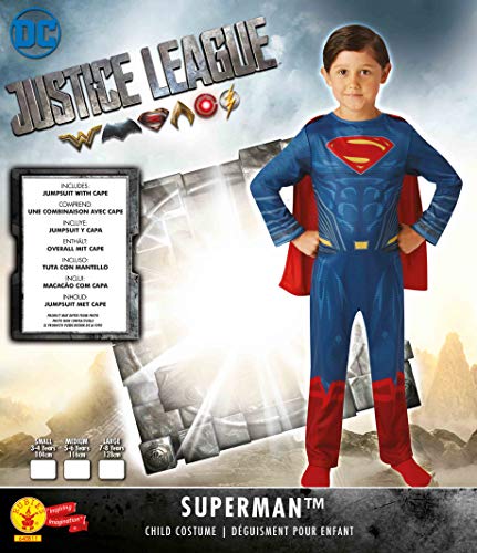 DC Comics - Disfraz de Superman Justice League para niño, infantil 3-4 años (Rubie's 640811-S)