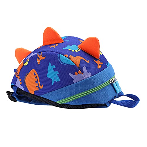 DD Mochila Guarderia Niños, Anti Perdió Dinosaurio Mochila con Correa de Arnés de Seguridad Azul (Blue)