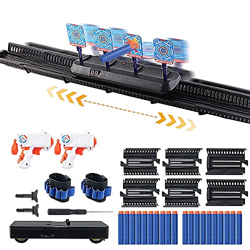 deAO Juego de Puntería y Tiro al Blanco con Objetivo Electrónico en Movimiento y Velocidad Variable Incluye Pistola con Proyectiles de Gomaespuma - Actividad Infantil y Familiar