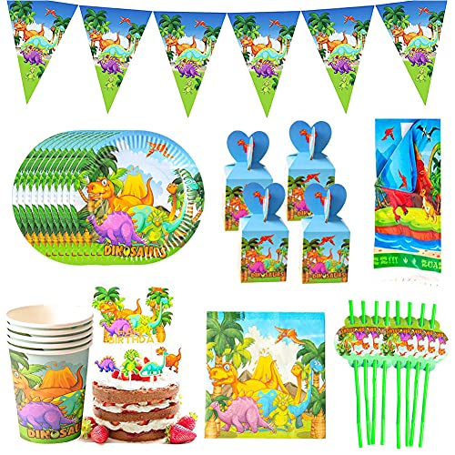 Decoracion Fiesta Dinosaurios Nesloonp90 piezas Platos y Vasos Cumpleaños Artículos para fiestas de dinosaurios para Decoraciones de Ducha de Cumpleaños para Niños