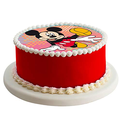 Dekora - Decoracion Tartas de Cumpleaños Infantiles en Disco de Oblea de Disney Mickey Mouse - 20 cm