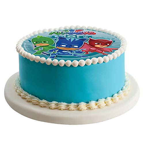 Dekora - Decoracion Tartas de Cumpleaños Infantiles en Disco de Oblea de PJ Masks - 20 cm