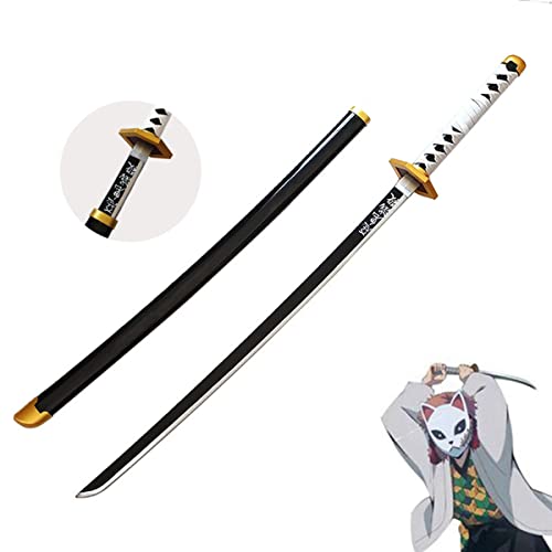 Demon Slayer - Sabito Espada de madera COS Modelo de arma de utilería para los amantes del anime, Cosplay personaje de anime japanese juego decorativo juguetes Katanas con cinturón, 104cm