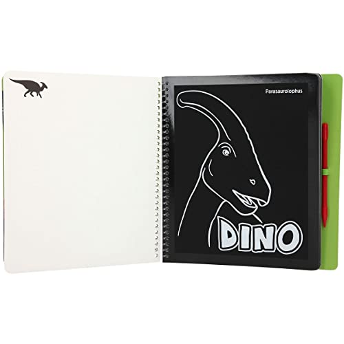 Depesche- Dino World Scratch Book – Libro Divertidos Motivos de Dinosaurios para rascar, Magic gradiente de Color, Aprox. 20 x 19,5 x 2 cm, Multicolor (11662)