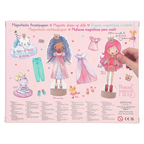 Depesche- Princess Mimi magnéticas, Juego de Dos muñecas y 35 Piezas para Vestir, a Partir de 3 años, Multicolor (8839)