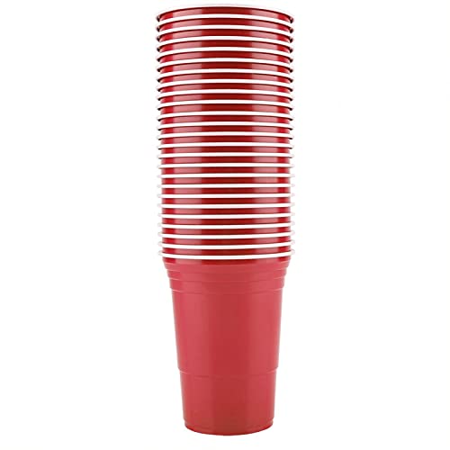 Deror Beer Pong Set Juego de Beber Beer Pong Set Beer Pong Cups-25 Cups(Rojo)