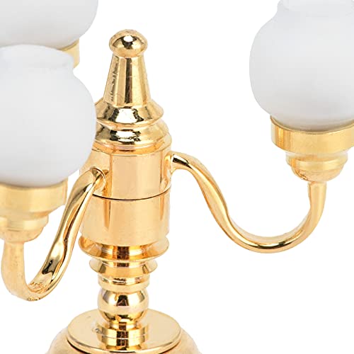 Deror Lámpara de Techo de casa de muñecas, 1:12 candelabro de casa de muñecas Miniatura Exquisita Elegante decoración de luz de Techo LED