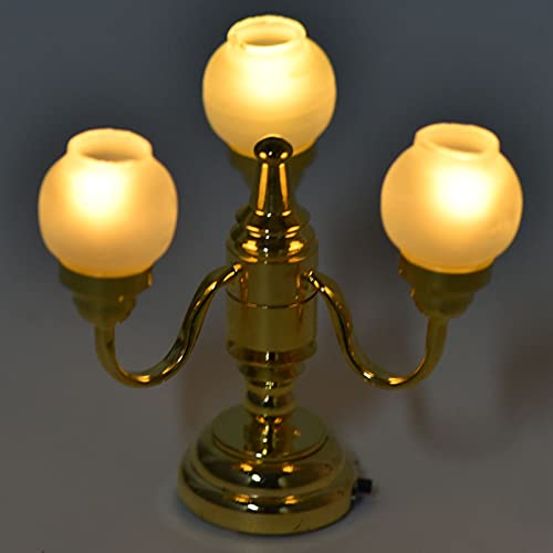 Deror Lámpara de Techo de casa de muñecas, 1:12 Lámpara de Techo de casa de muñecas en Miniatura Exquisita decoración Elegante de luz de Techo LED