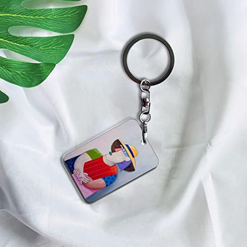 Desconocido MDF Key Ring Amado impresión Watercolor Abstract